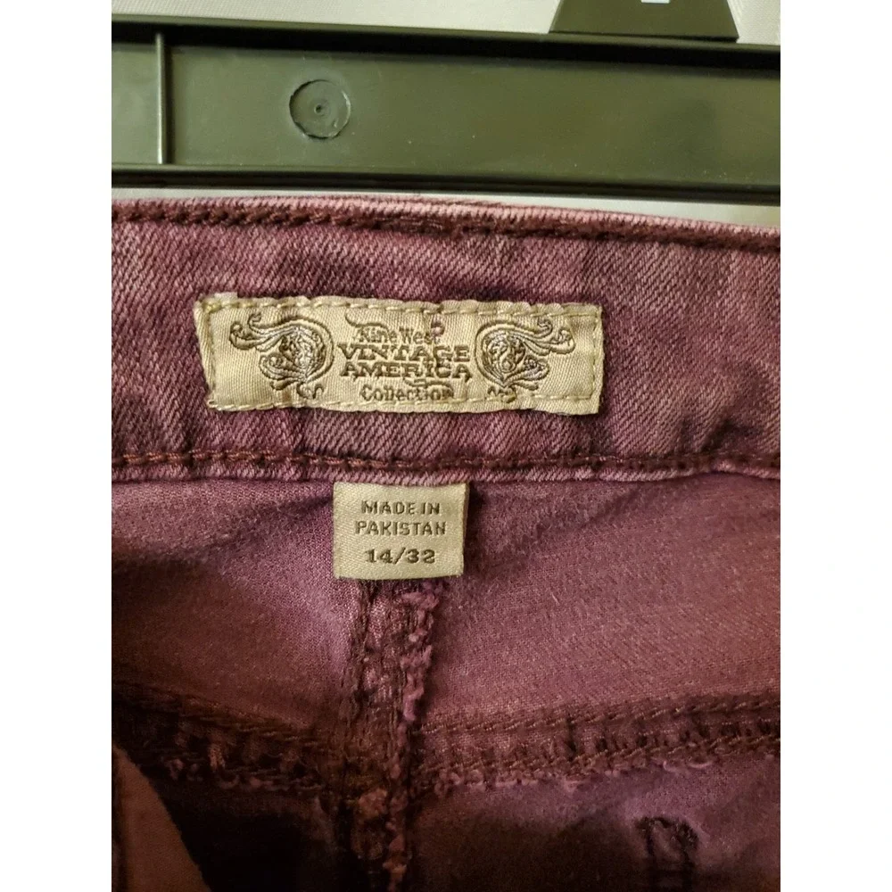 Nine West Vintage America‎ Women's Purple Leopard  Jeans Sz 14 (32x27)